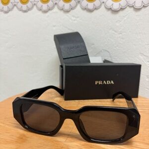 Prada Black Rectangular Sunglasses